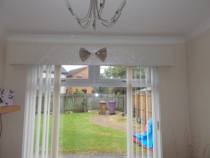 white glitter with gold bow
